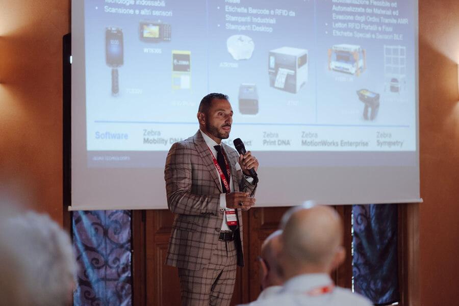 Presentation on Zebra technologies, focusing on software and scanning devices.